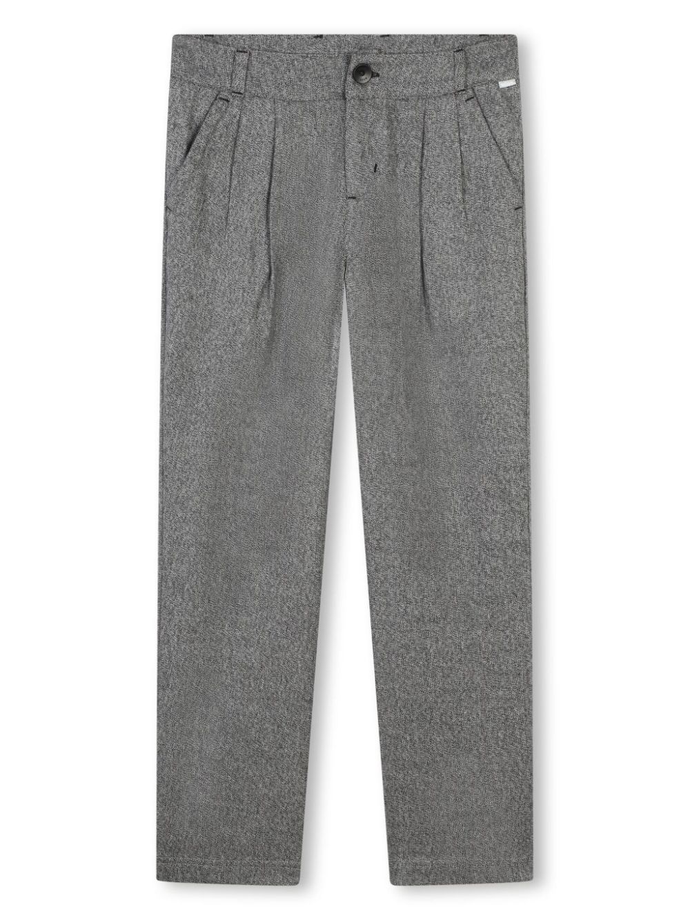 Pleated cotton tailored trousers - Grey