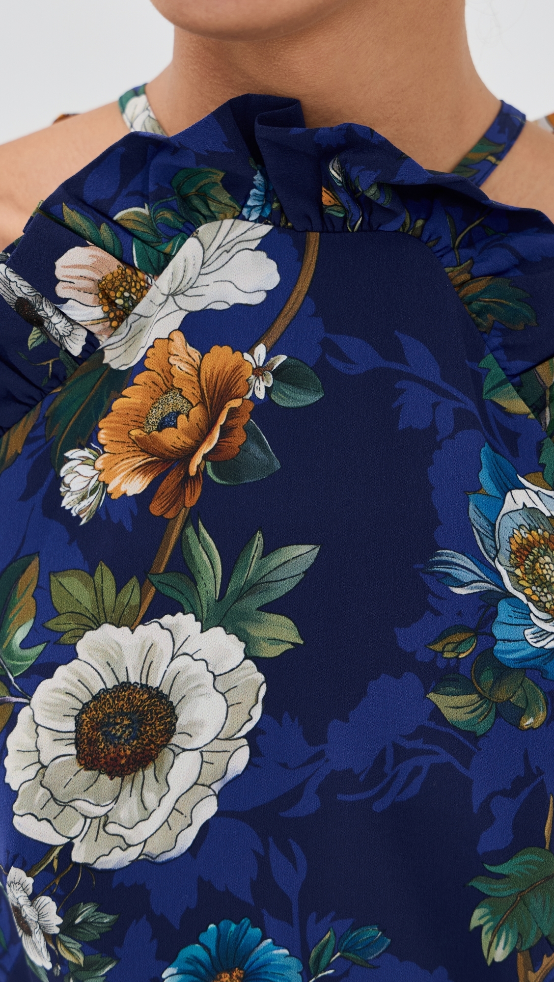Tatiana Crepe Satin Dress Magical Blossom Navy