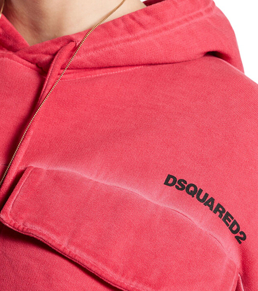 Pink Logo Hood Sweatshirt