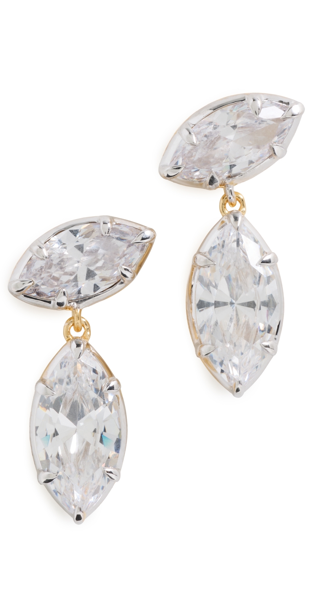 Marquise Georgian Cut Drop Earrings Gold One Size