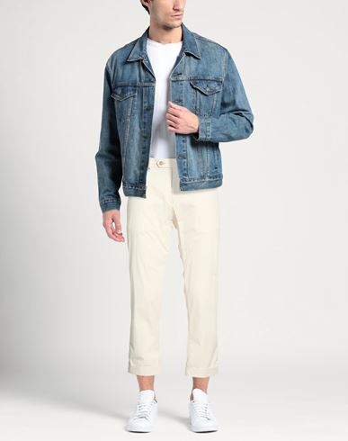 Man Pants Cream Size 26 Cotton, Polyamide, Elastane