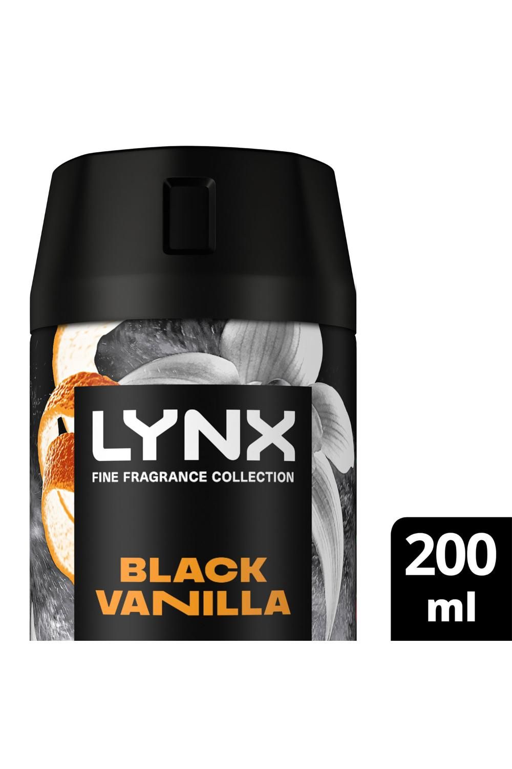 Lynx Fine Fragrance Collection Black Vanilla Body Spray Deodorant 200ml, 6Pack