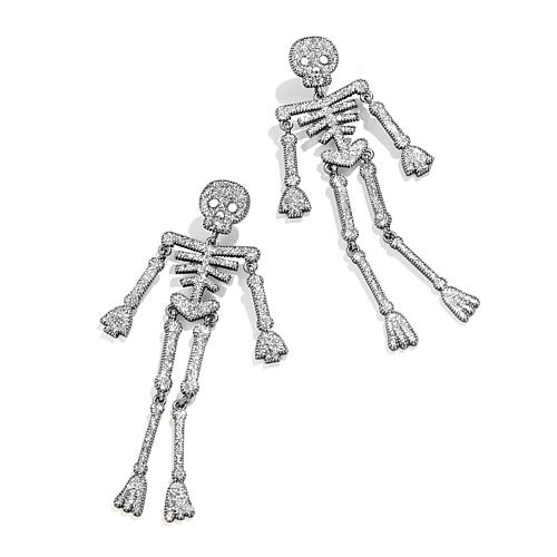 Skeleton Glitter Enamel Drop Earrings