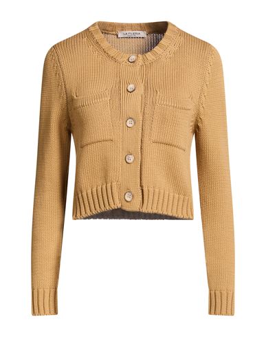 Woman Cardigan Camel Size 4 Cotton, Polyamide