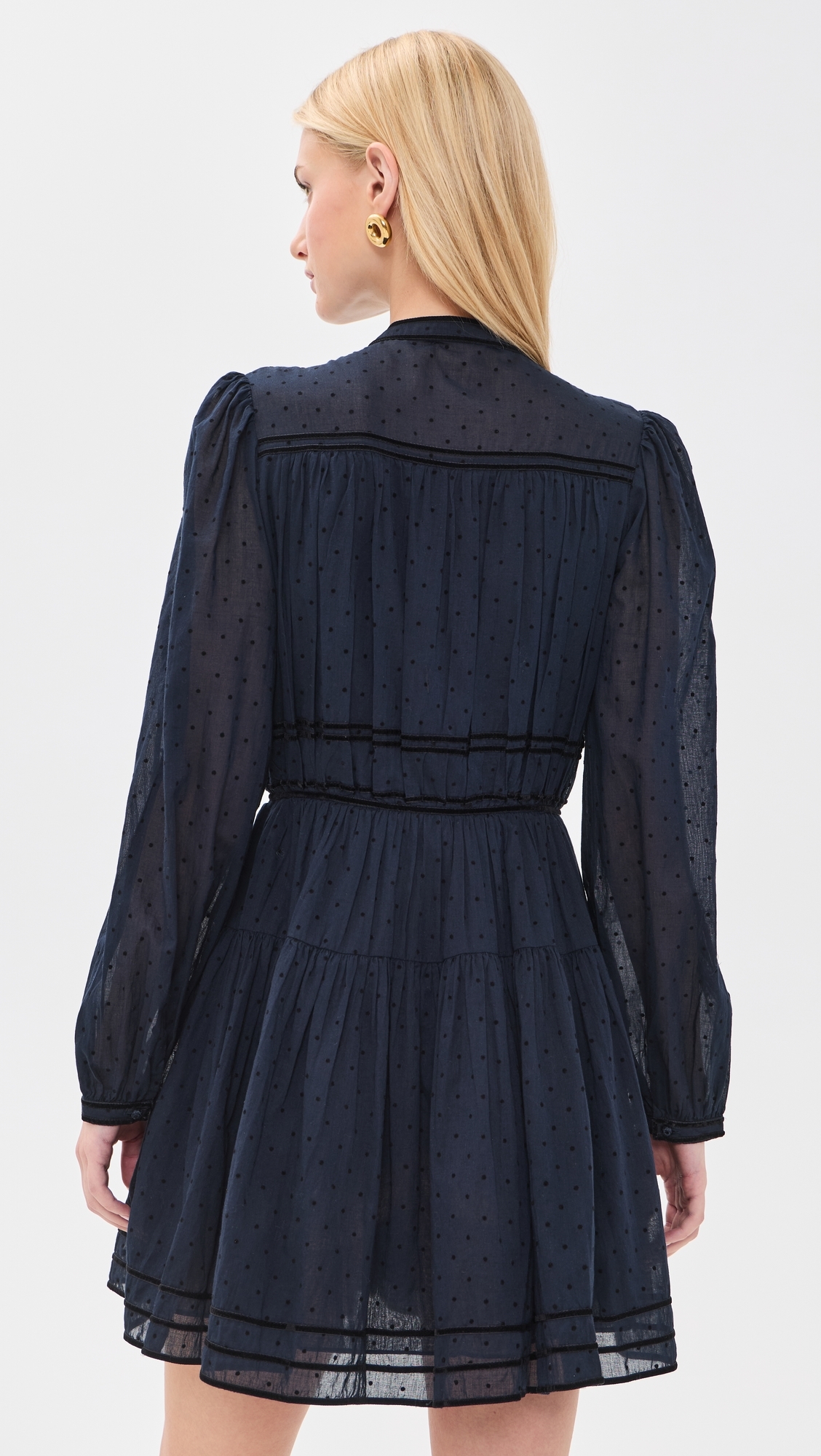 Lumi Long Sleeve Cotton Mini Dress Nightfall