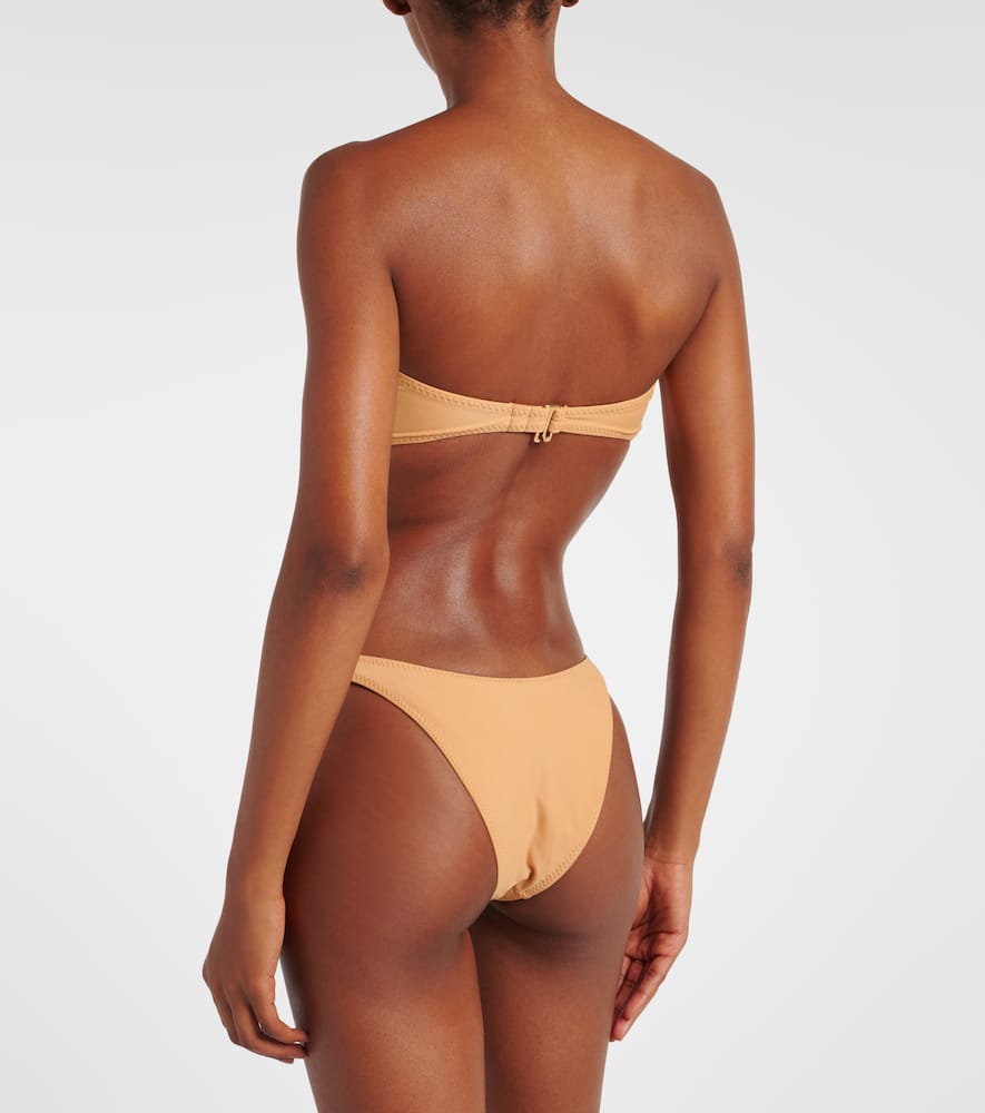 Gathered bandeau bikini top