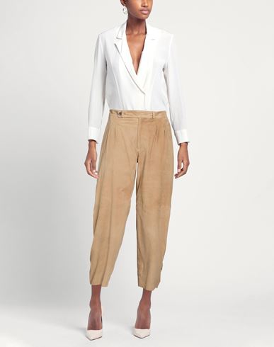 Woman Pants Camel Size 6 Leather