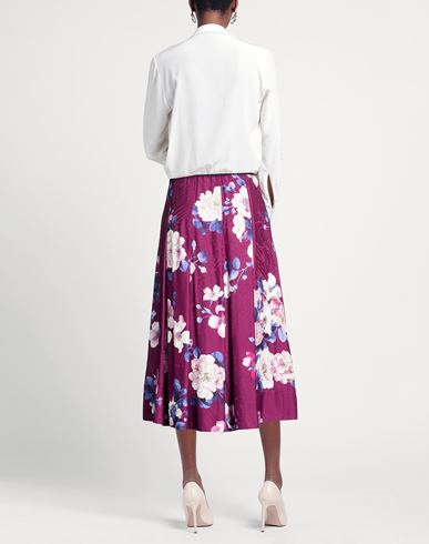 Woman Midi skirt Plum Size 6 Viscose, Silk