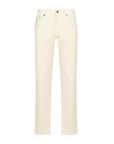 Man Jeans Cream Size 30 Cotton, Elastane
