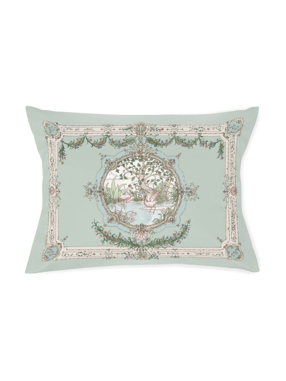 Tapestry-print cushion - Green