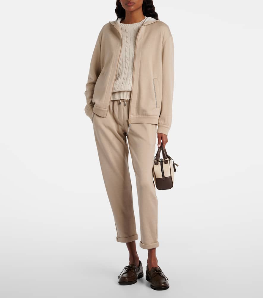 Monili cotton and silk-blend sweatpants