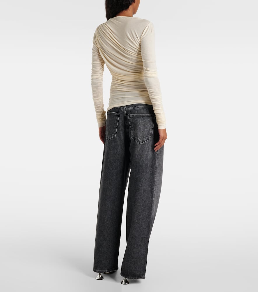 Agolde Tania ruched jersey top