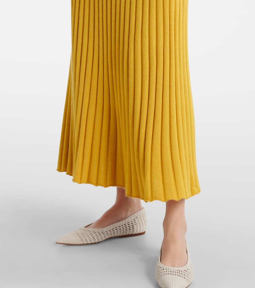 Pleated cashmere and silk polo dress