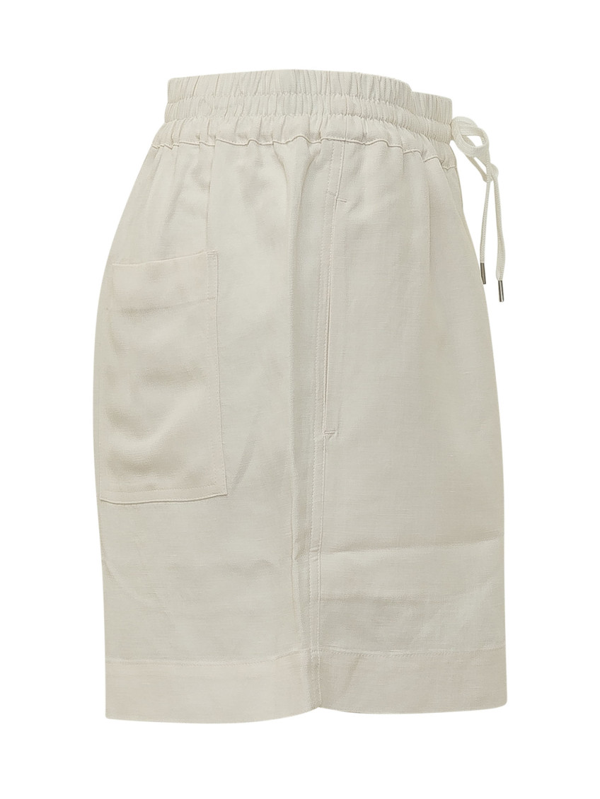 White Solid Shorts