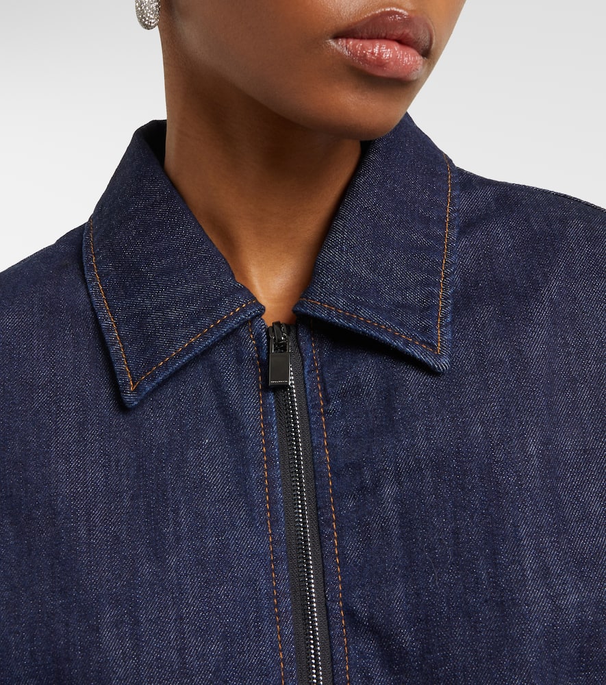 Oversized denim bomber jacket