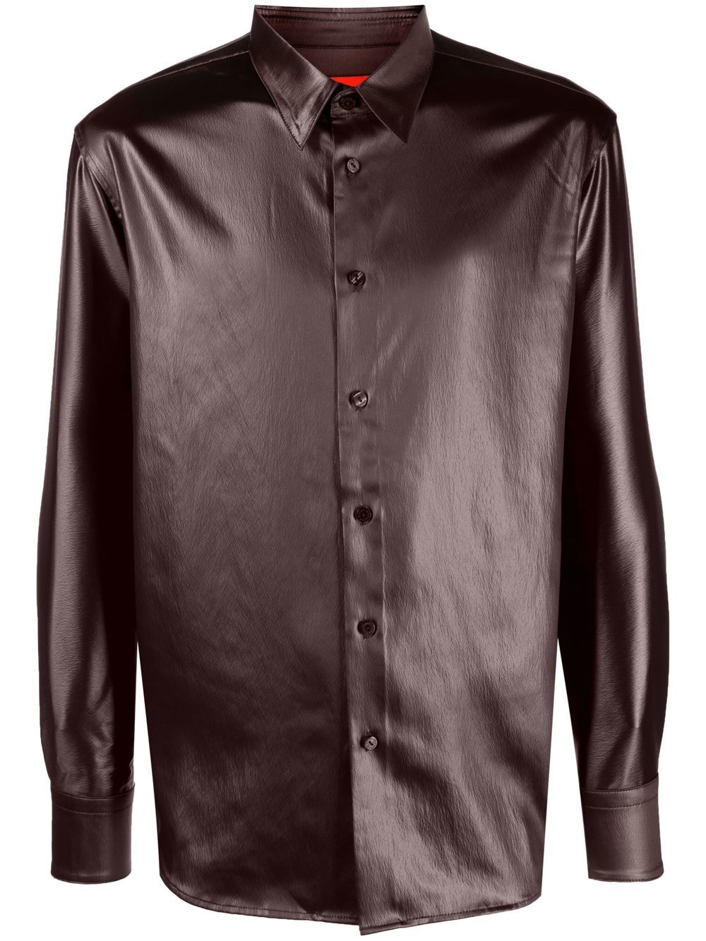 Metallic long-sleeve shirt - Brown