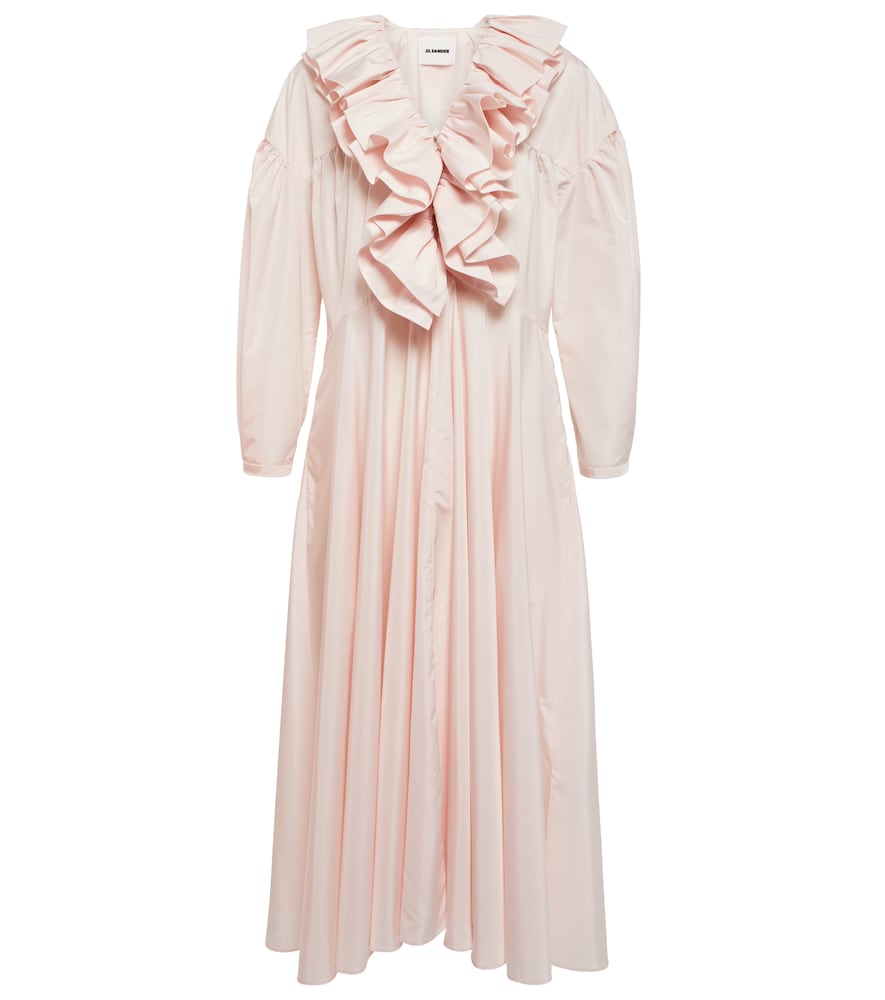 Ruffle-trimmed midi dress