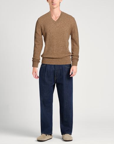 Man Sweater Camel Size S Wool, Recycled polyamide, Silk