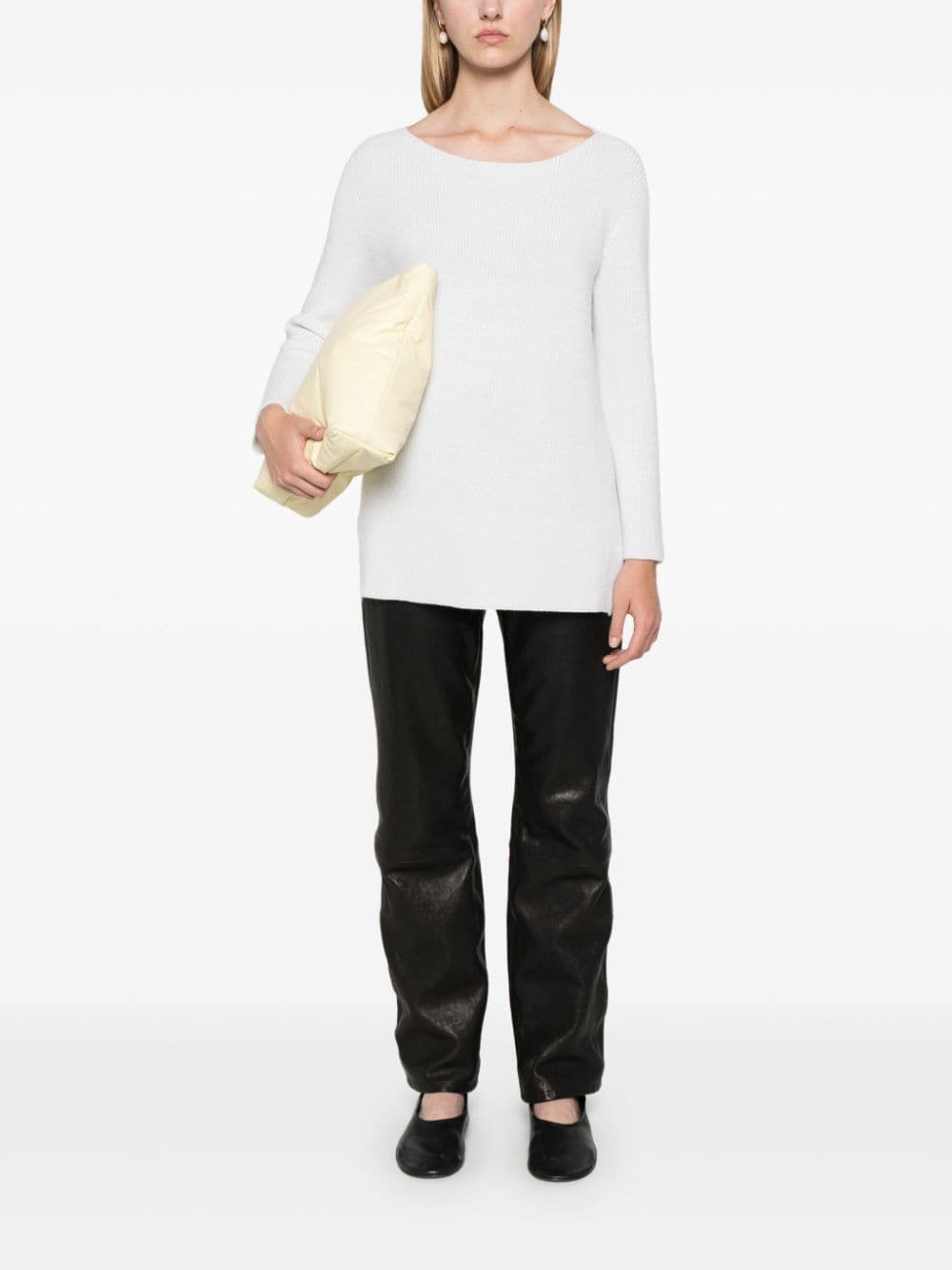 Wool Blend Boatneck Sweater