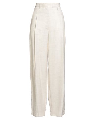 Woman Pants Beige Size 8 Viscose, Linen