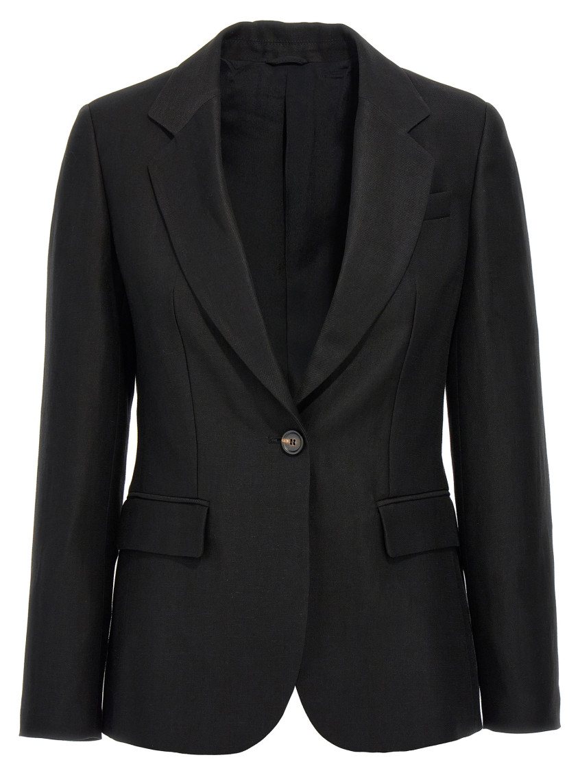Monili-detail twill blazer - Black
