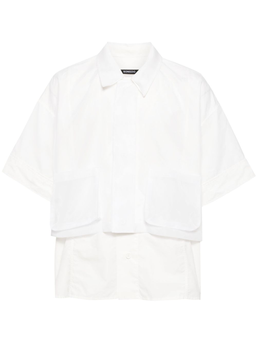 Layered cotton shirt - White