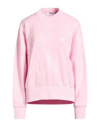 Woman Sweatshirt Light pink Size L Cotton, Polyester