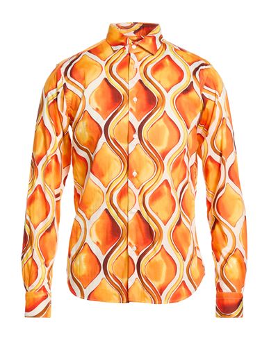 Man Shirt Orange Size 17 Cotton