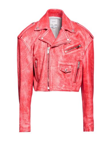 Woman Jacket Red Size S Ovine leather