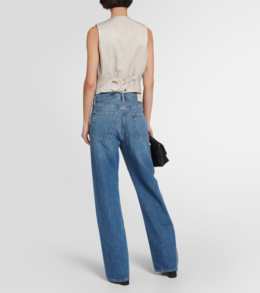 Gaucho high-rise wide-leg jeans
