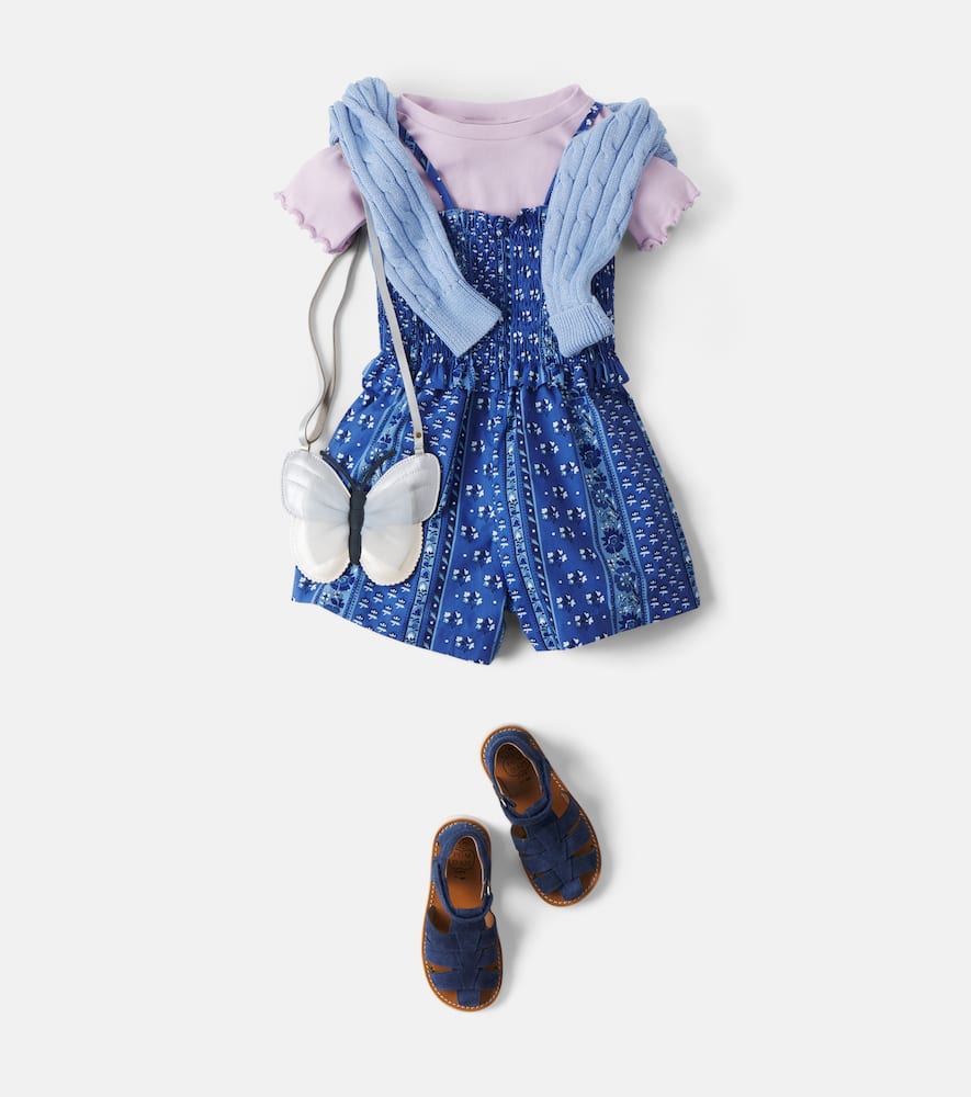 Mare floral shirred cotton playsuit