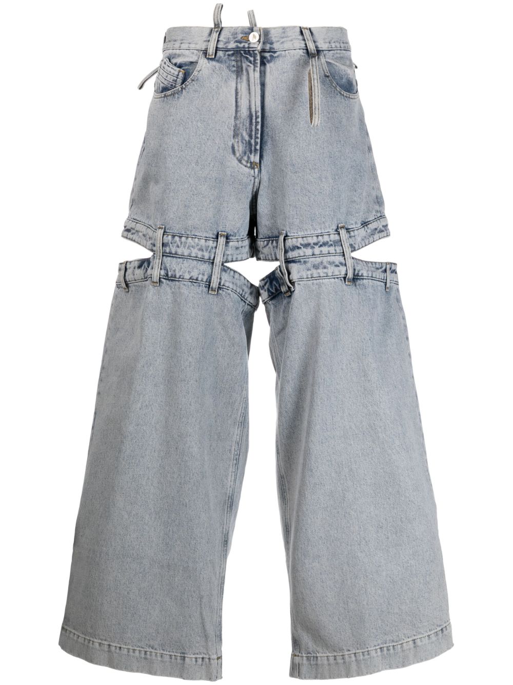 Ashton cut-out wide-leg jeans - Blue