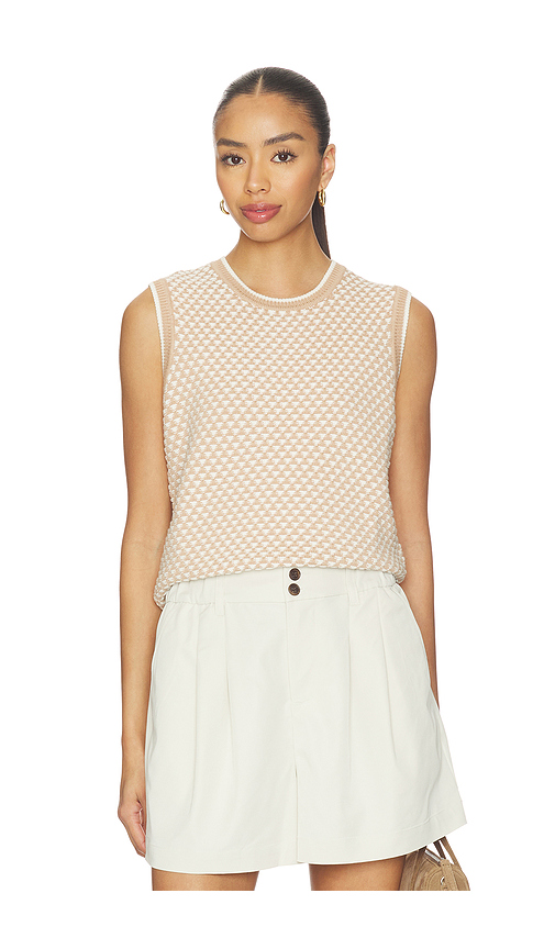 Varley Jenson Stitch Knit Tank Top in Taupe. L. Also in