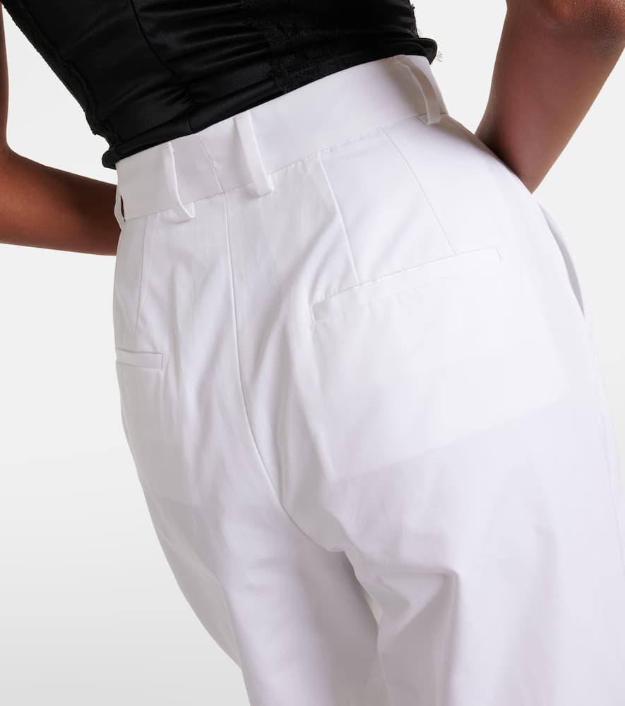High-rise cotton straight pants