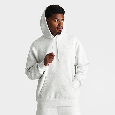 Men's Club Fleece Premium Embroidered Pullover Hoodie in Birch Heather/White