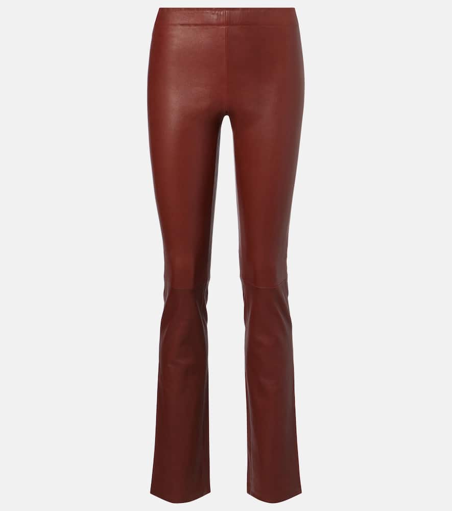 JP Long leather flared pants