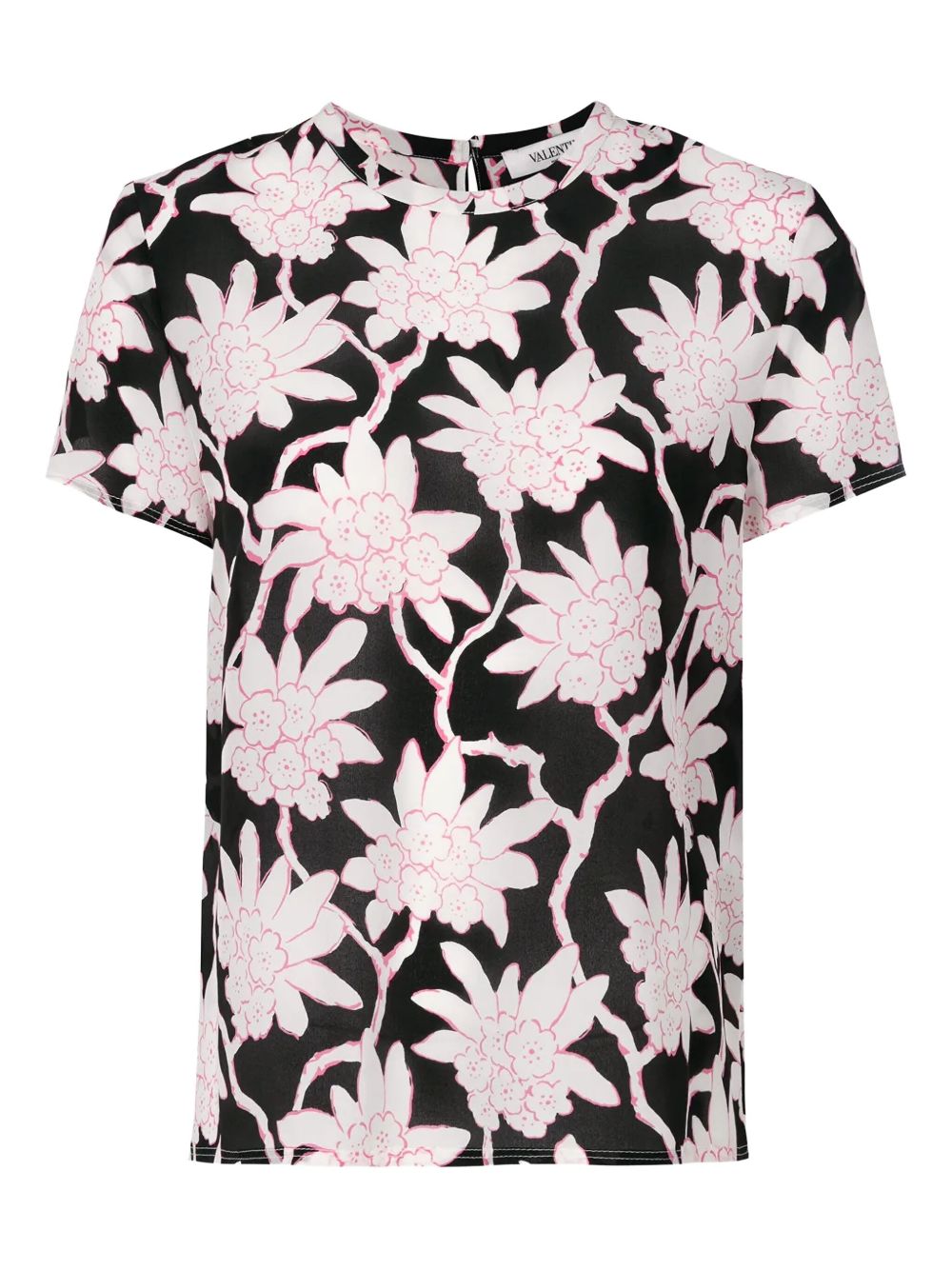Floral-print T-shirt - Black