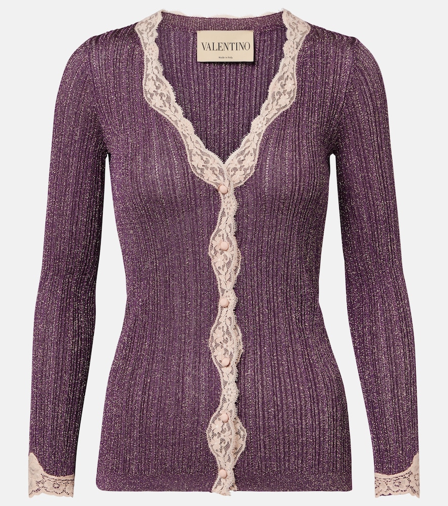 Lace-trimmed cardigan