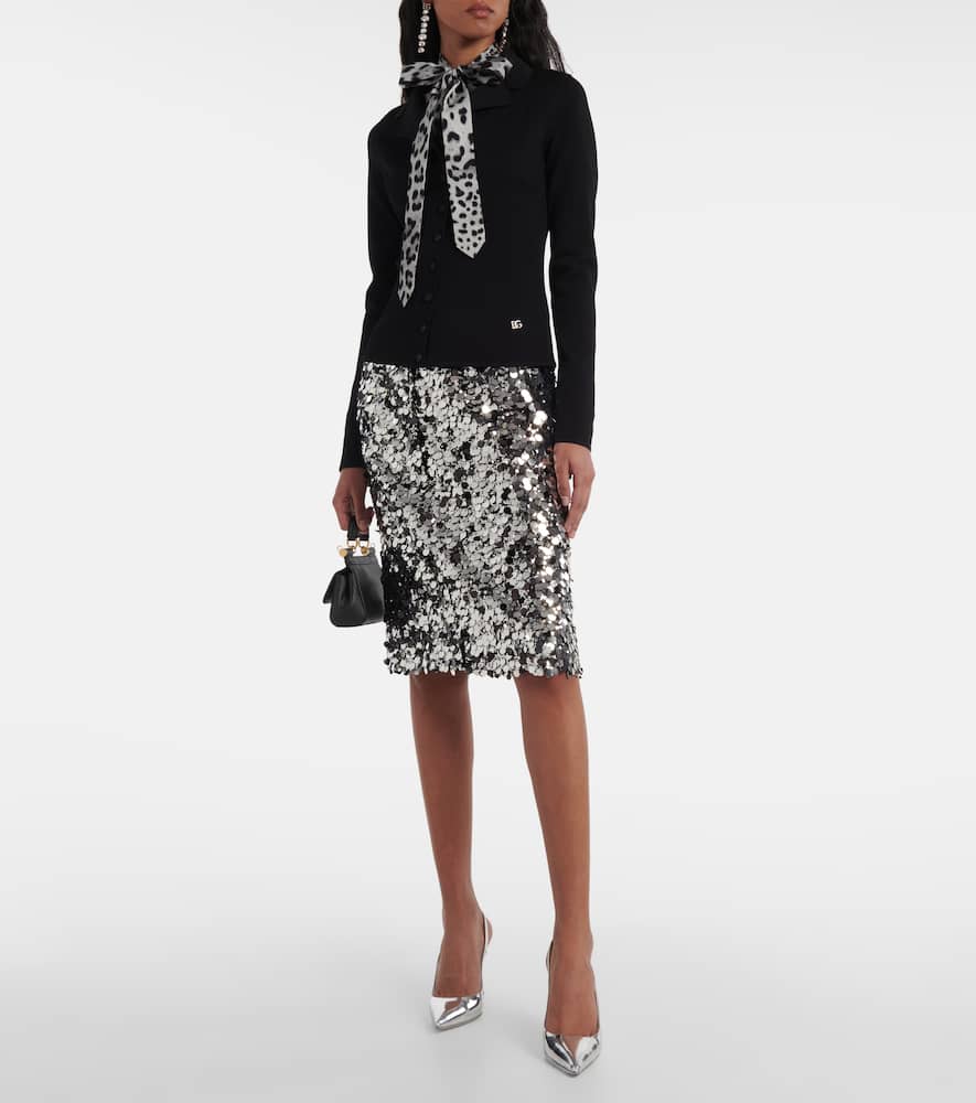 Leopard-print silk-blend shirt