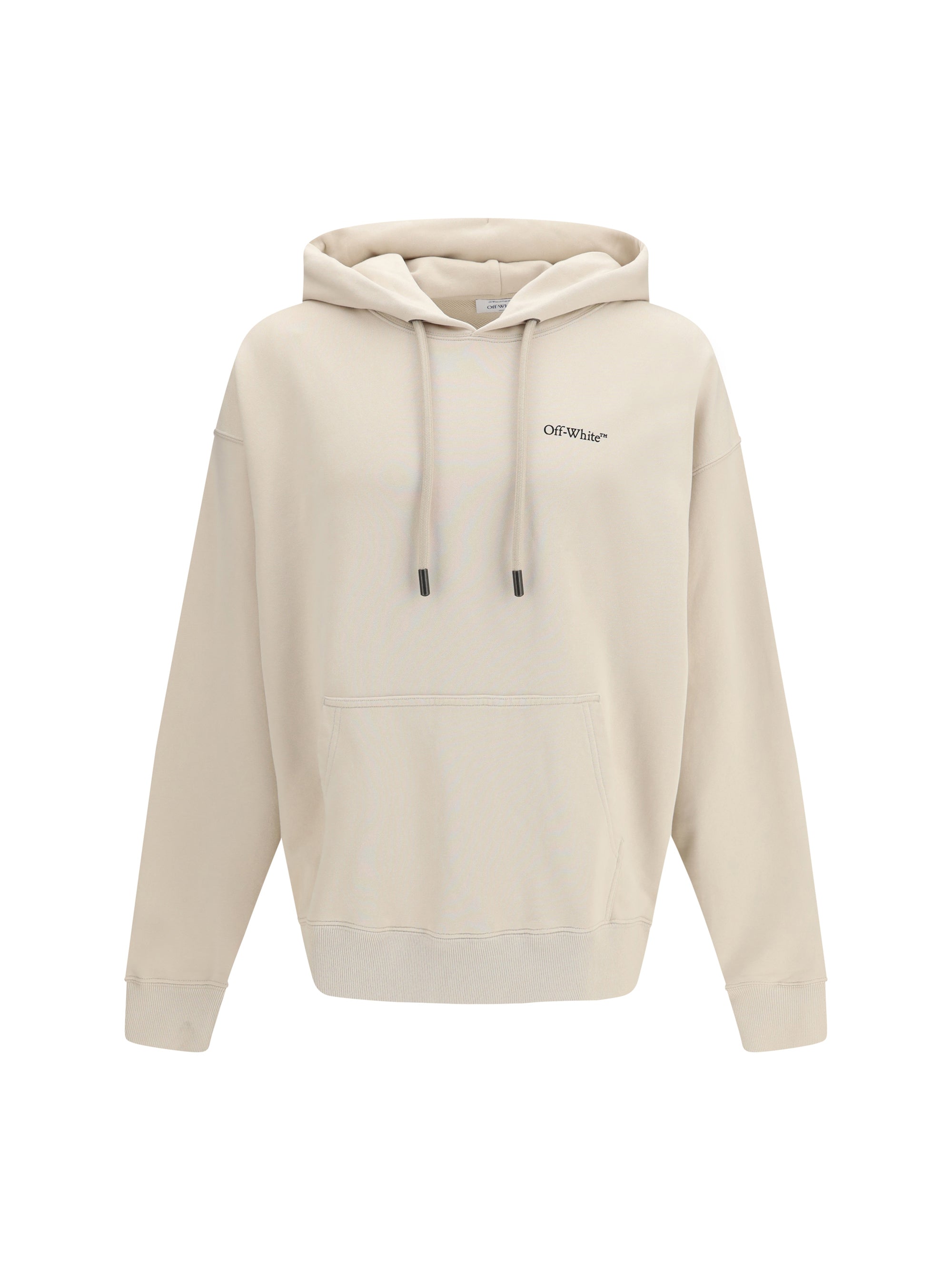 Logo-Embroidered Cotton Hoodie — Beige