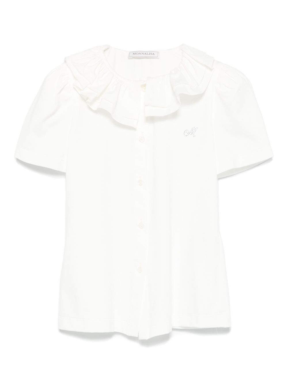Ruffle-collar shirt - White