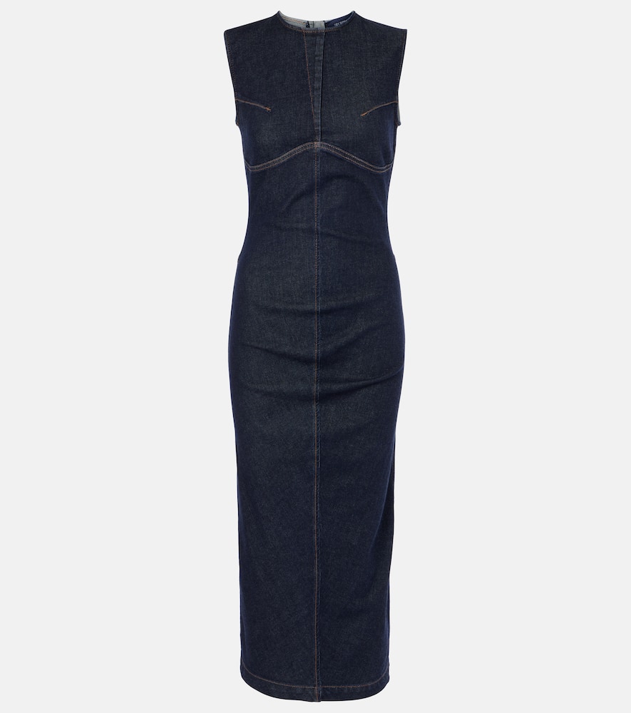 Geranio denim midi dress