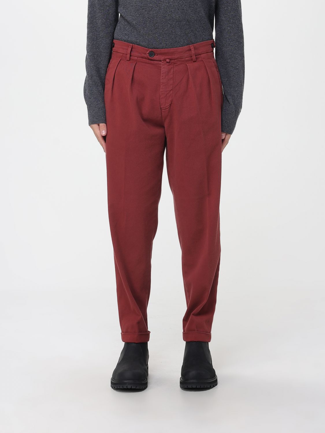 Pants Men color Red