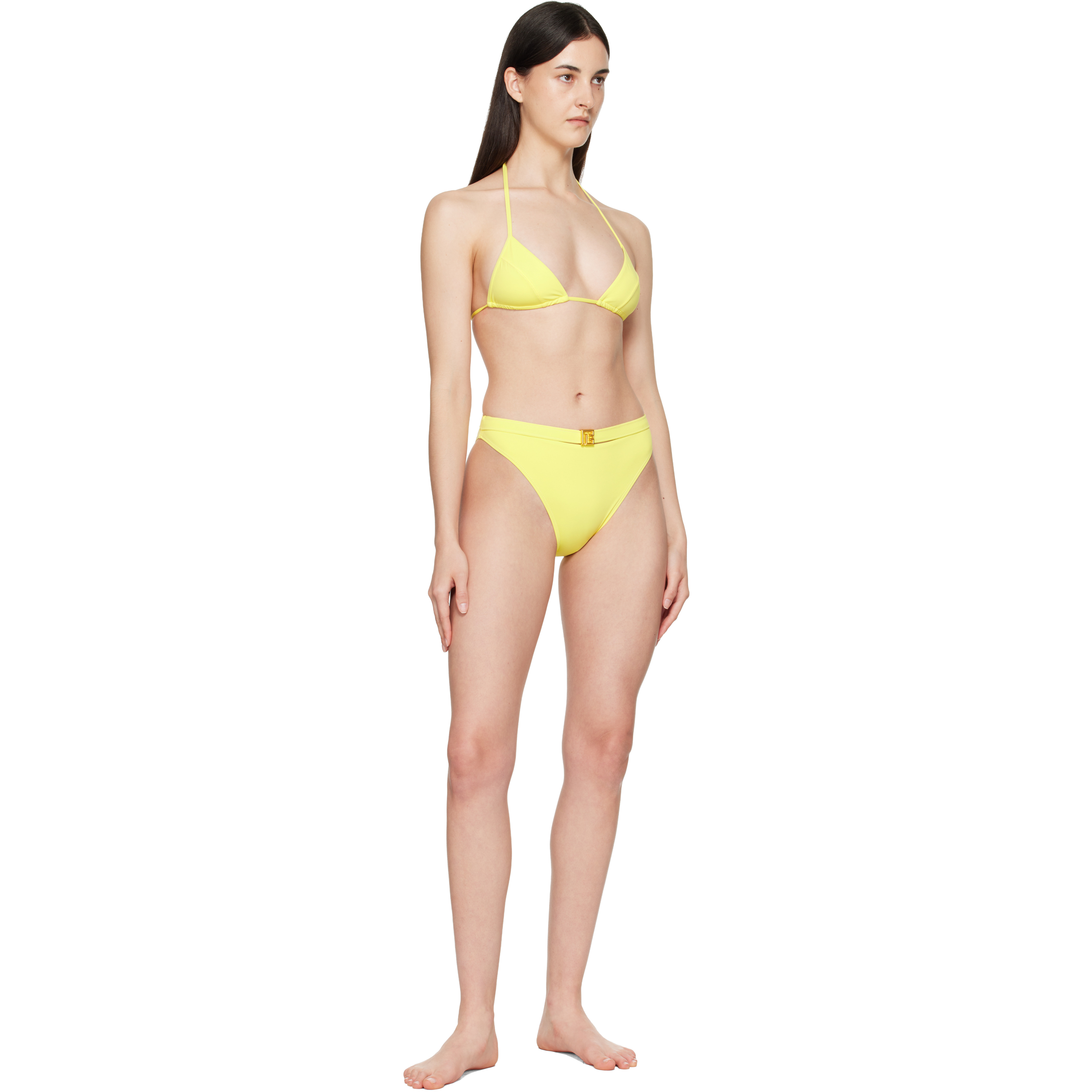 Yellow Triangle High Brief Bikini