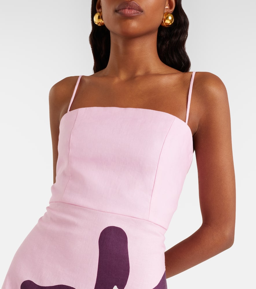 Roma floral linen minidress