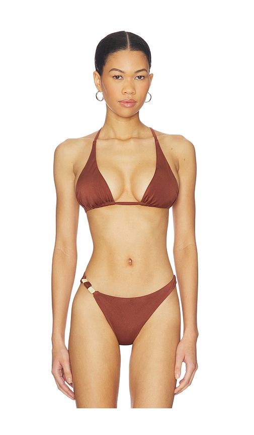 Vitamin A Terra Halter Triangle Top in Brick. - XS also in S