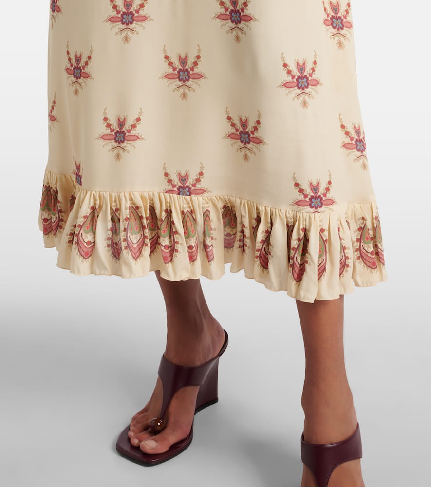 Cutout printed midi dress
