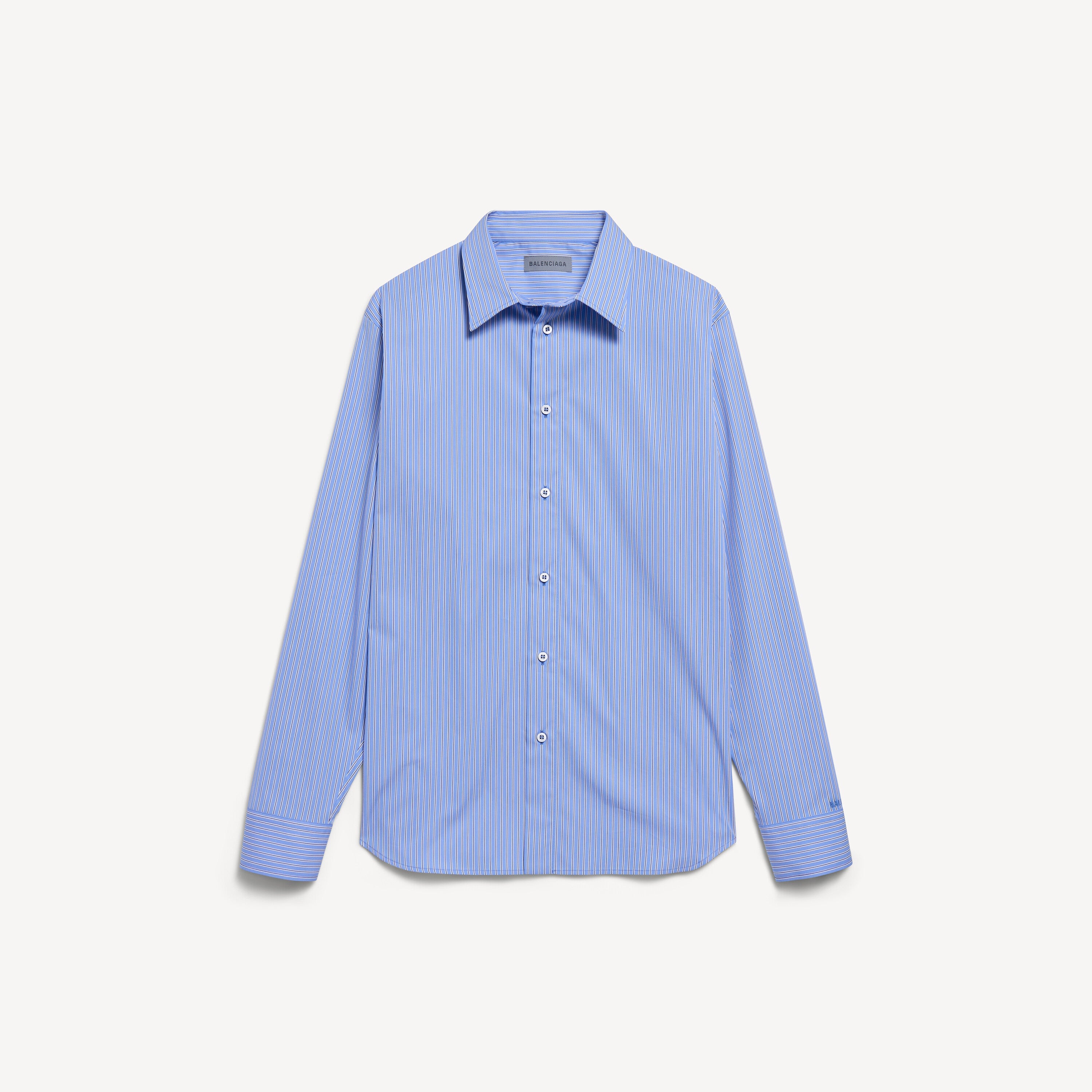 Striped Cotton Shirt — Blue