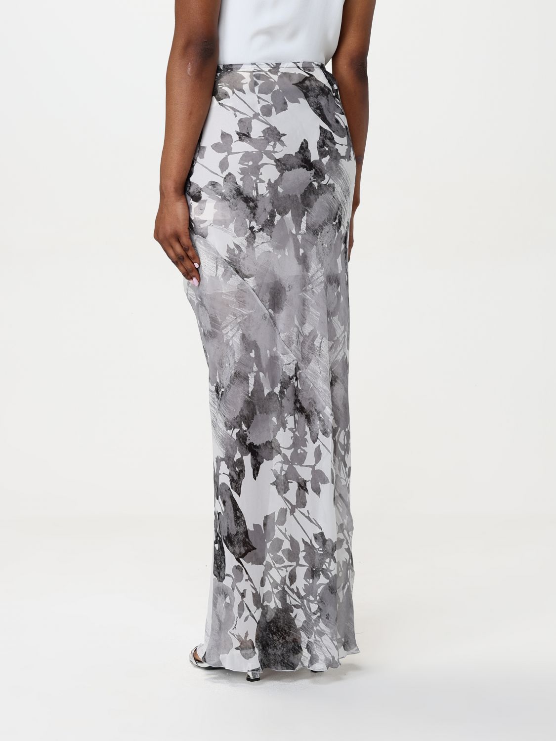 Flower-print maxi skirt - Grey