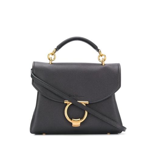 Gancini top-handle bag - Black